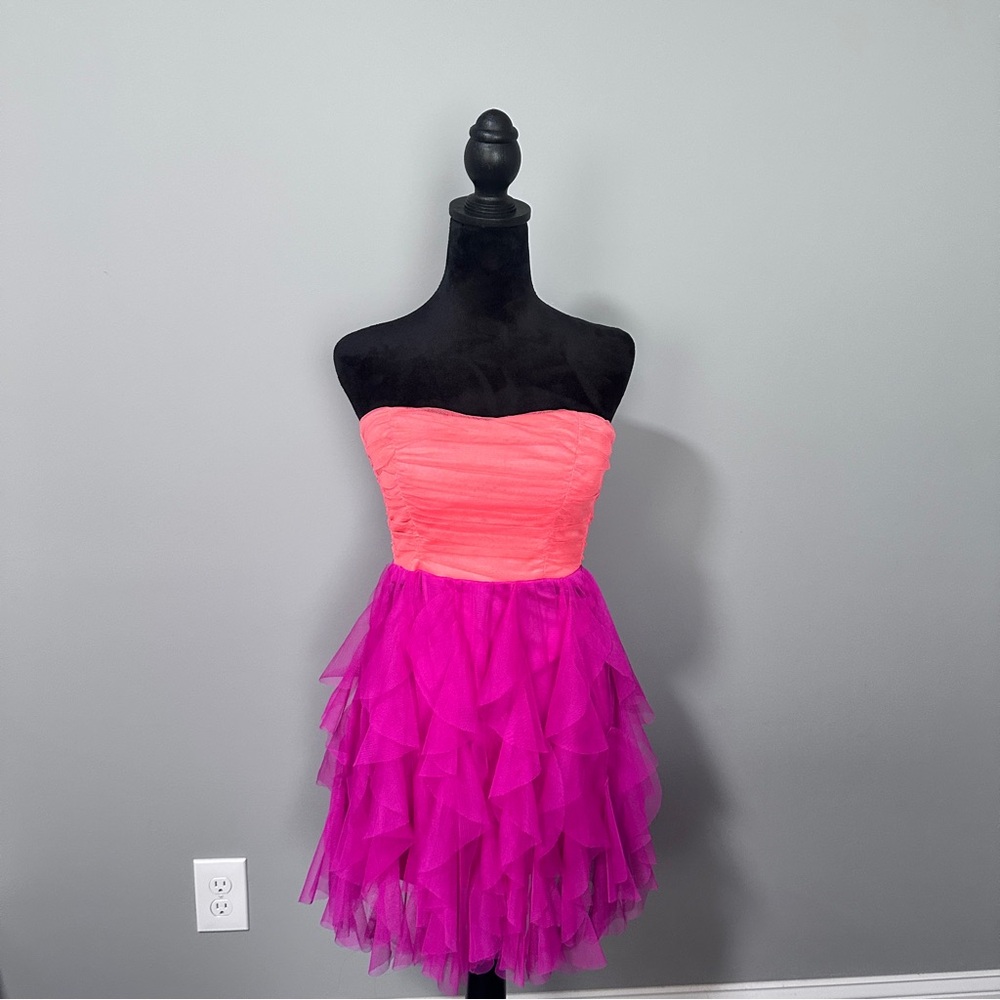 Y2K Teeze Me Strapless Neon Mini Dress